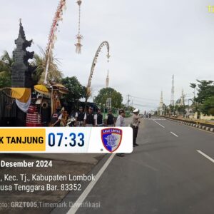 Upacara Piodalan Pura Lingsar Bebengan Diamankan Polsek Tanjung