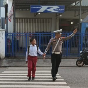 Sat Lantas Polres Bima Kota Gelar Rawan Pagi/Strong Point di Sejumlah Titik Strategis