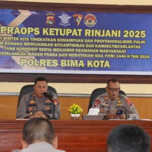 Polres Bima Kota Gelar Latihan Pra Ops Ketupat Rinjani 2025, Siap Amankan Lebaran
