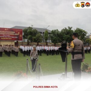 Kapolres Bima Kota Pimpin Apel Gelar Pasukan Pengamanan Malam Takbir Idulfitri 1446 H