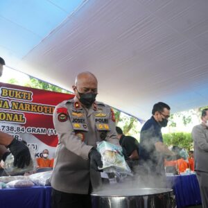 Polda Riau Gelar Pemusnahan Barang Bukti Narkoba