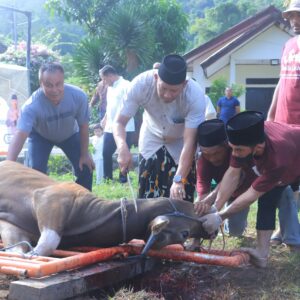 Kapolres Sumbawa Barat Pimpin Pemotongan Hewan Kurban
