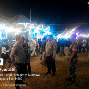Polsek Lape Pastikan Hiburan Pasar Malam (Expo) di Lapangan Garuda Lopok Berjalan Aman
