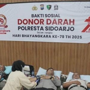 Polresta Sidoarjo Gelar Baksos Donor Darah Menuju Perayaan HUT Bhayangkara