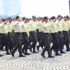 Satpam dan Potmas Ikut Ambil Bagian dalam Devile Hari Bhayangkara ke-79 di Monas