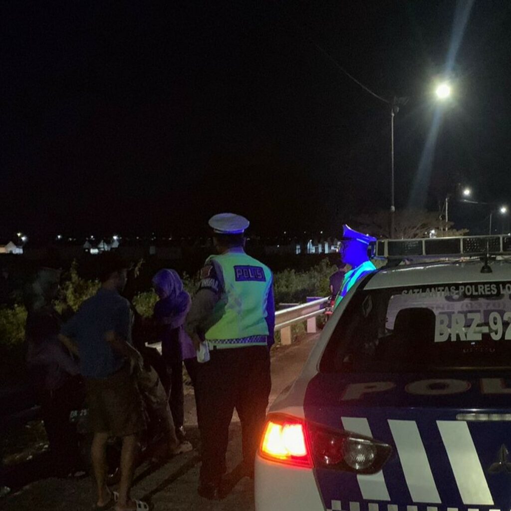 Patroli Malam Satlantas Polres Lombok Barat Jaga Ketertiban Arus Lalu Lintas dan Cegah Balap Liar