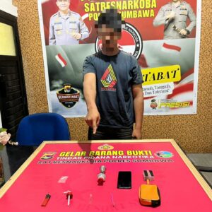 Di duga Pengguna Sabu, Seorang Pria di Empang Berhasil di Ringkus Satresnarkoba Polres Sumbawa 