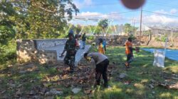 Bhabinkamtibmas Desa Goa Bersama Babinsa dan Pemerintah Kecamatan Jereweh Gelar Gotong Royong Bersama