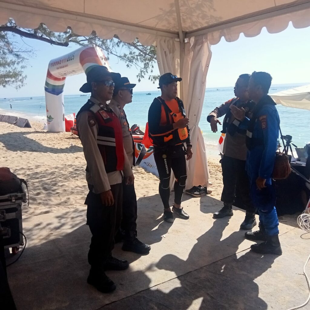 Sat Polairud Polres Lombok Utara Laksanakan Pengamanan dan Patroli di Gili Trawangan dalam Rangka FORNAS VIII 2025