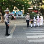 Sat Lantas Polres Bima Kota Laksanakan Rawan Pagi/Strong Point, Wujudkan Kamseltibcarlantas yang Lancar