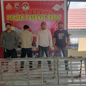 Team Opsnal Polsek Rasana’e Barat Amankan Pencuri Pintu Tralis di Gudang Semen