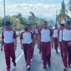 Jaga Kebugaran Tubuh, Personel Polres Bima Kota Gelar Olahraga Bersama