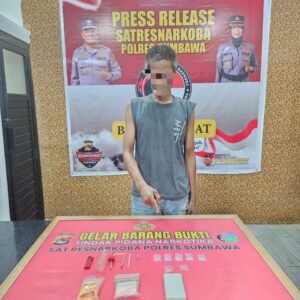 Konter HP Jadi Tempat Transaksi Narkoba, Polres Sumbawa Sita 4,7 Gram Sabu di Moyo Utara