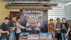 Tim Opsnal Polsek Sape Polres Bima Kota Razia Minuman Beralkohol di Empat Lokasi